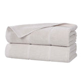 Milo Smart Twist Viscose Cotton Blend Ribbed Bath Sheets, Set of 2